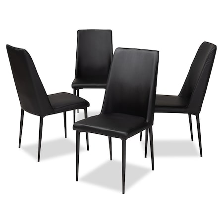 Chandelle Modern Black Faux Leather Upholstered Dining Chair